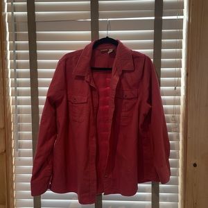 Vintage LL Bean flannel button up, coral colored